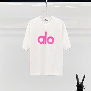 ALO logo 3D silicone letter short-sleeved shirt